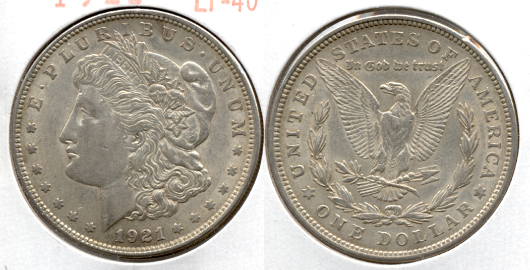 1921 Morgan Silver Dollar EF-40 ab