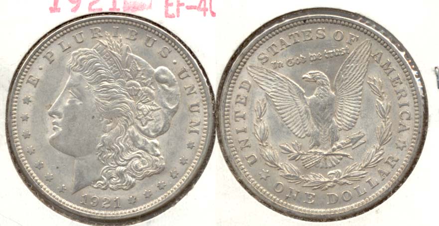 1921 Morgan Silver Dollar EF-40 f