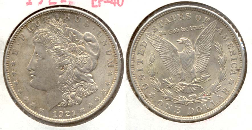 1921 Morgan Silver Dollar EF-40 t