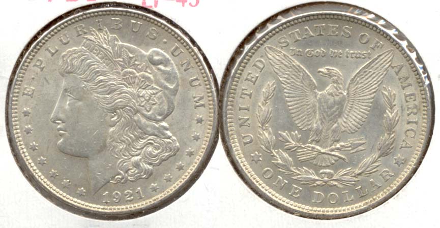 1921 Morgan Silver Dollar EF-45 e