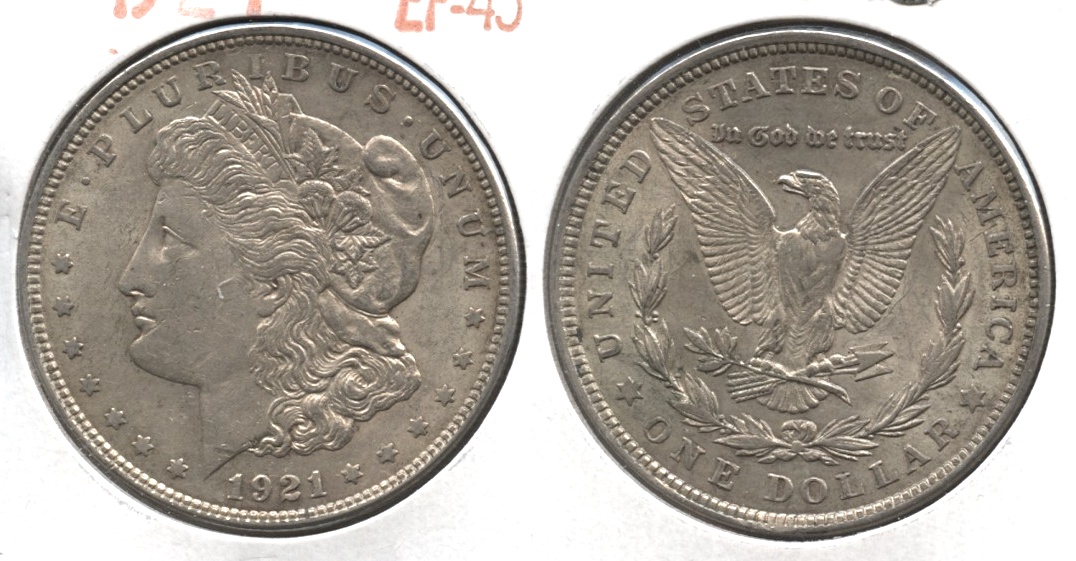1921 Morgan Silver Dollar EF-45 #s