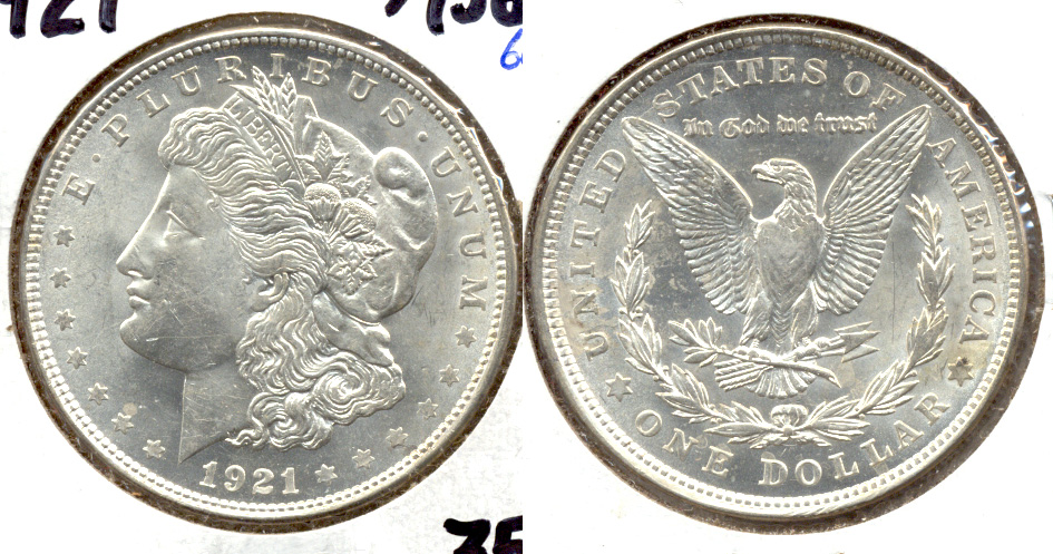 1921 Morgan Silver Dollar MS-60 b