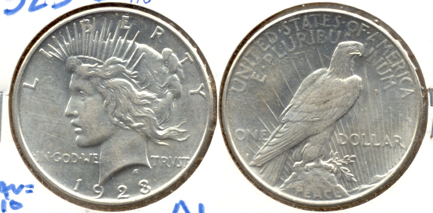 1923-D Peace Silver Dollar AU-50
