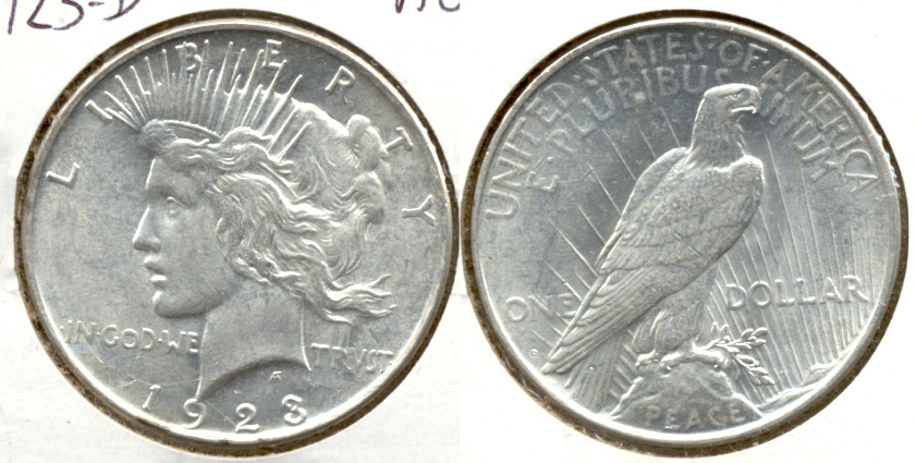 1923-D Peace Silver Dollar AU-50 a