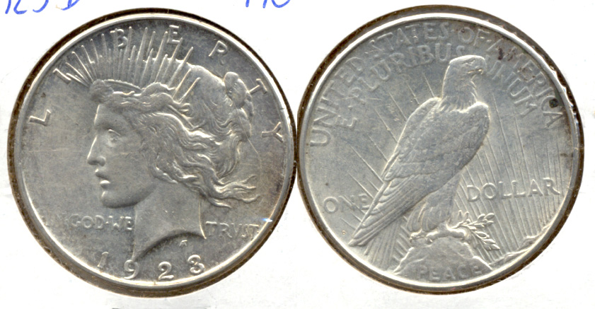 1923-D Peace Silver Dollar AU-50 b