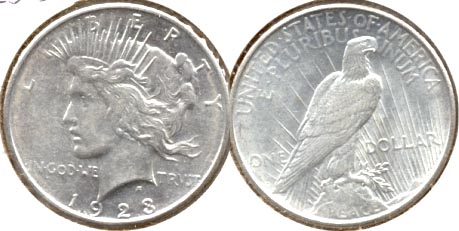 1923-D Peace Silver Dollar AU-55 a