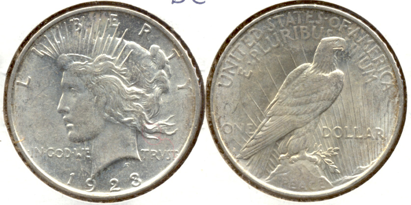 1923-D Peace Silver Dollar MS-60 c