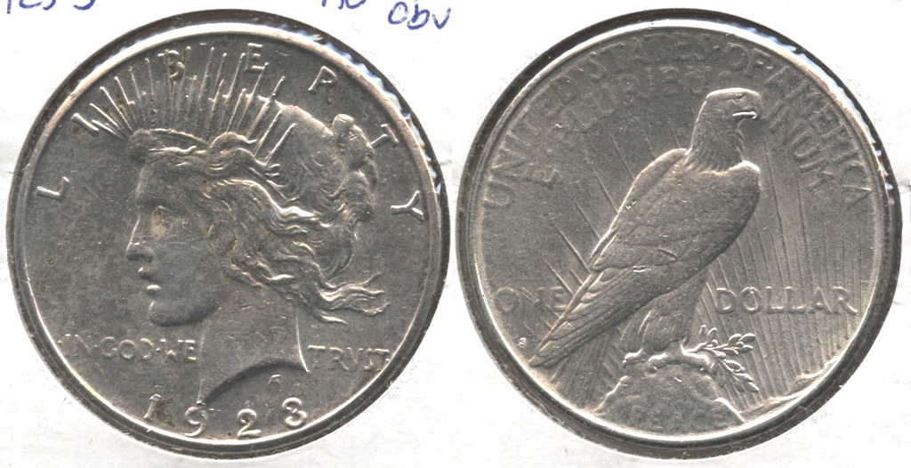 1923-S Peace Silver Dollar AU-50 c Cleaned Obverse