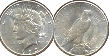 1923-S Peace Silver Dollar AU-55 b
