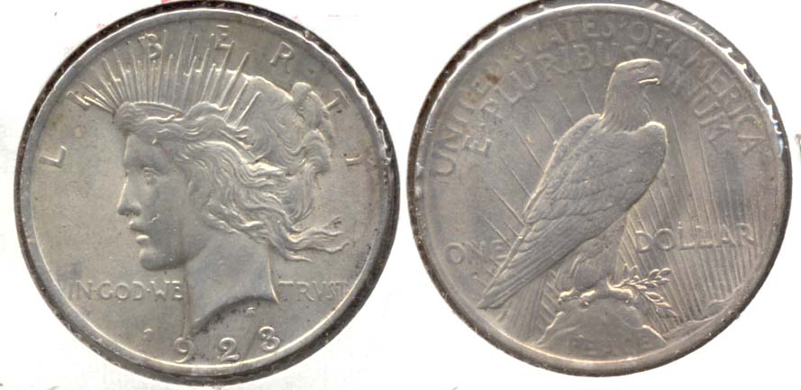 1923 Peace Silver Dollar AU-50 f