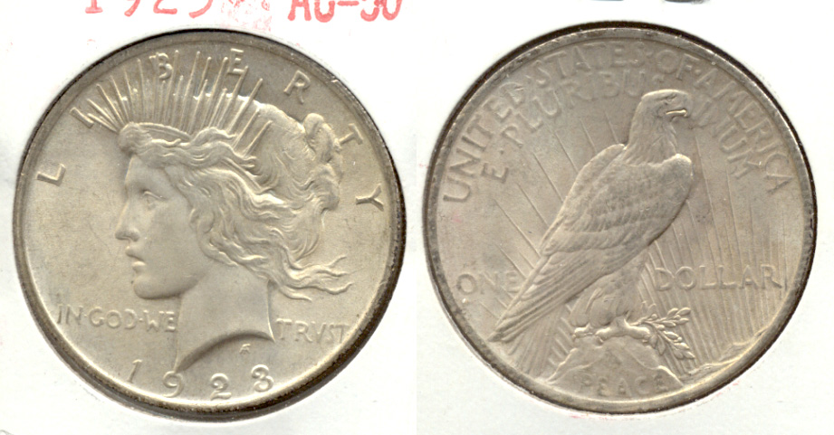 1923 Peace Silver Dollar AU-50 p