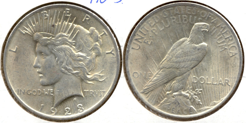 1923 Peace Silver Dollar AU-55 a