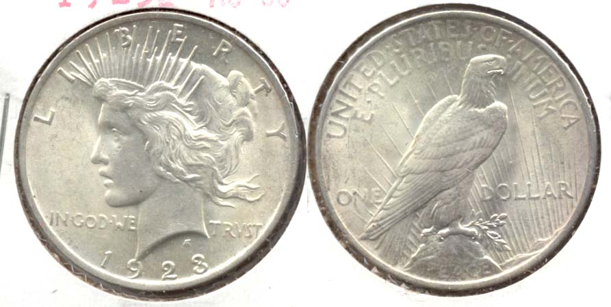 1923 Peace Silver Dollar AU-55 b