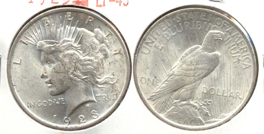 1923 Peace Silver Dollar EF-45 a