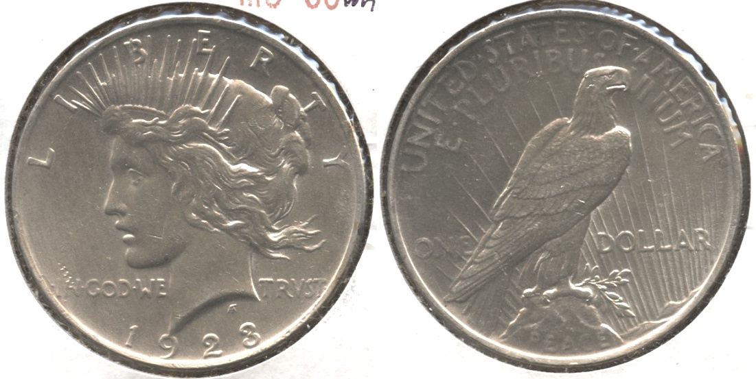 1923 Peace Silver Dollar MS-60 #y Whizzed