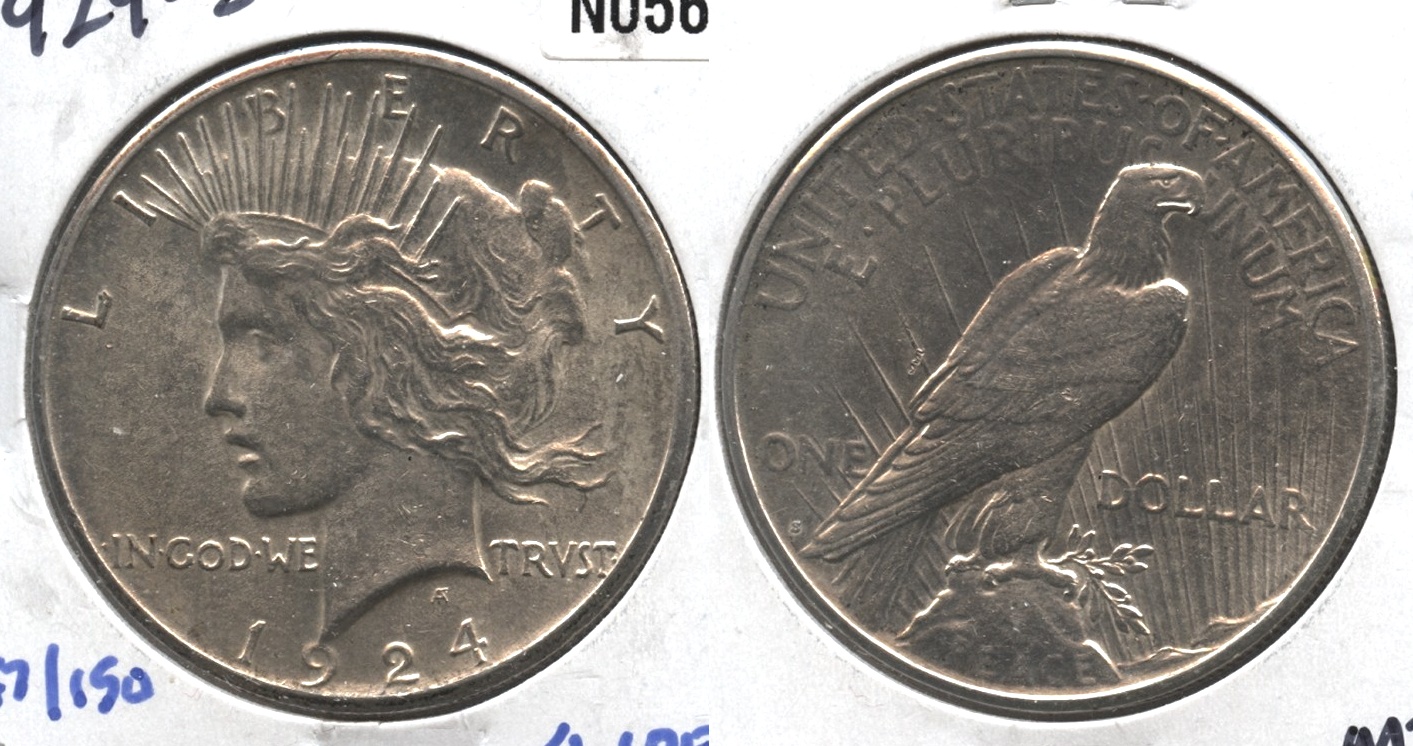 1924-S Peace Silver Dollar AU-55 #a