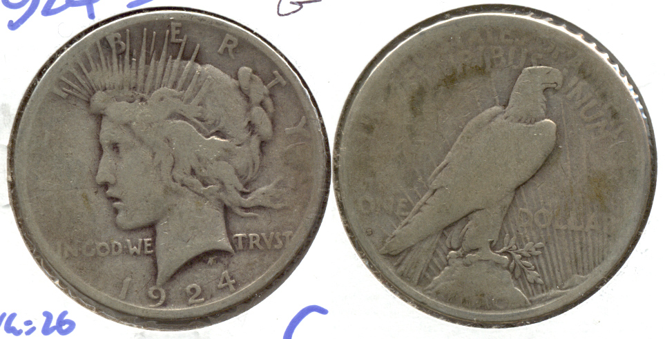1924-S Peace Silver Dollar Good-4 c