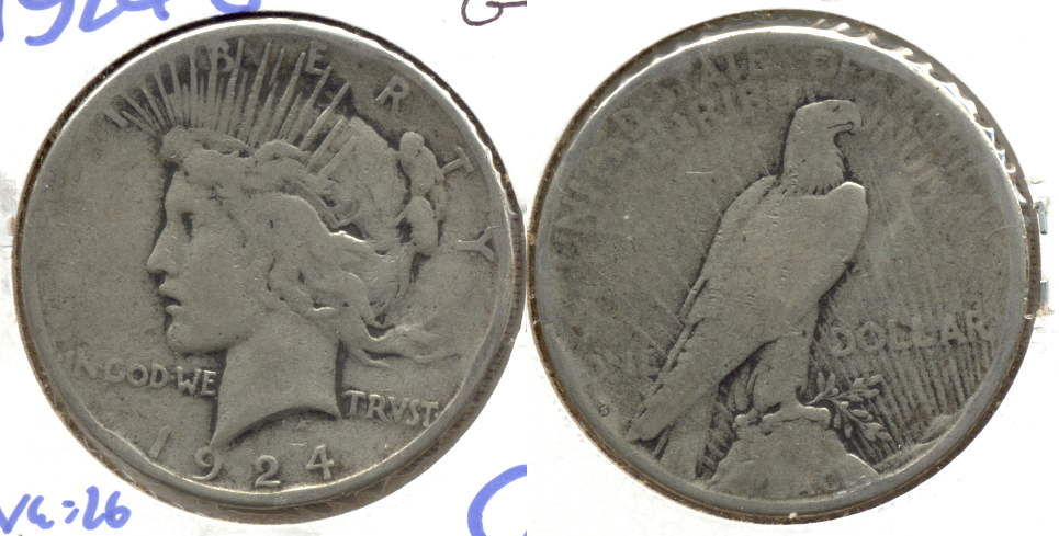 1924-S Peace Silver Dollar Good-4 d