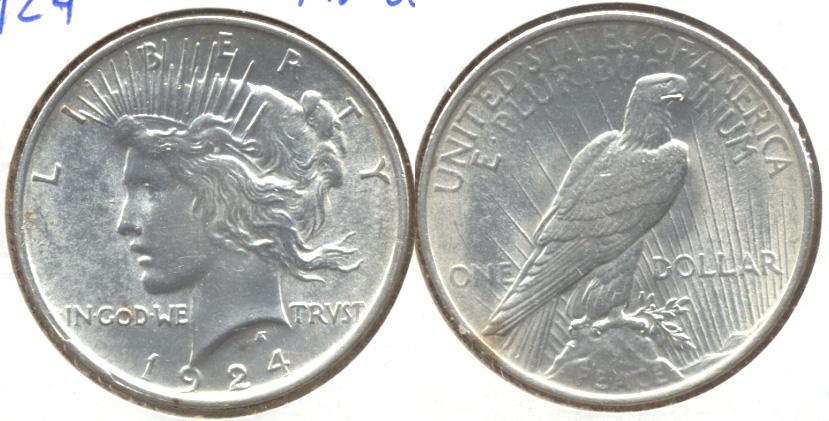 1924 Peace Silver Dollar MS-60 a