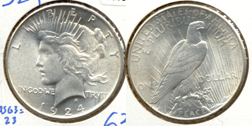 1924 Peace Silver Dollar MS-63 d