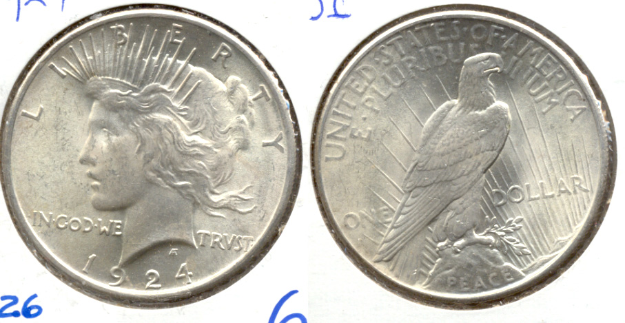 1924 Peace Silver Dollar MS-63 e