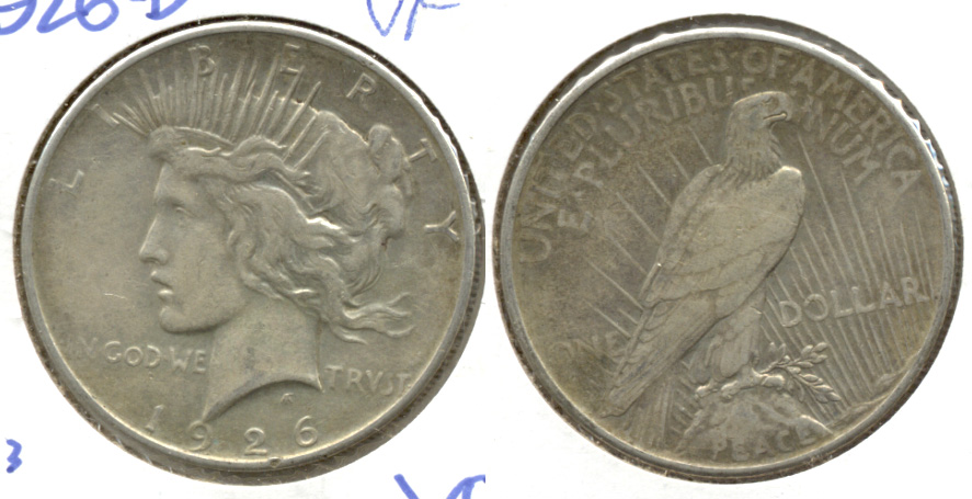 1926-D Peace Silver Dollar VF-20