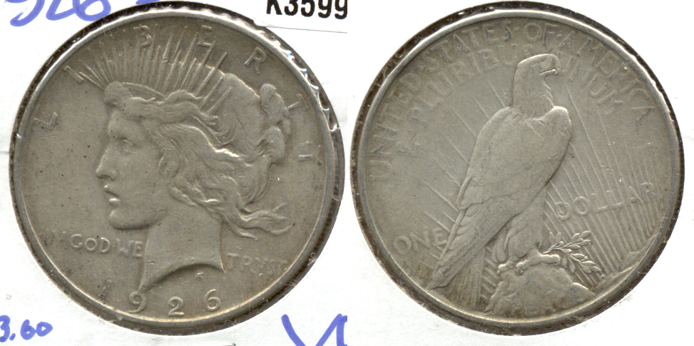1926-D Peace Silver Dollar VF-20 a