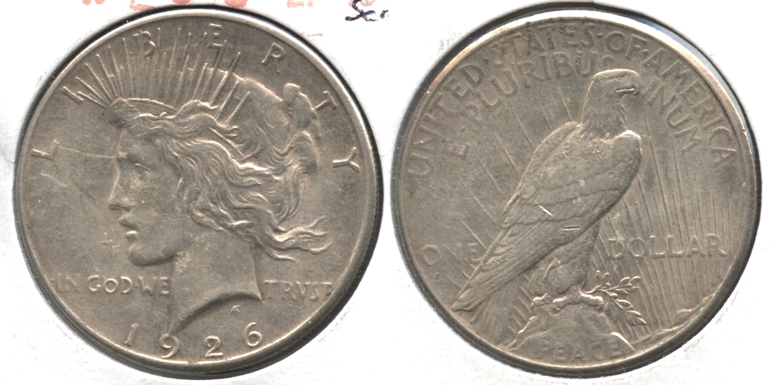 1926-S Peace Silver Dollar EF-40 #l Scratch