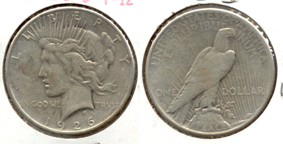 1926-S Peace Silver Dollar Fine-12 a