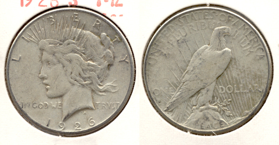 1926-S Peace Silver Dollar Fine-12 e