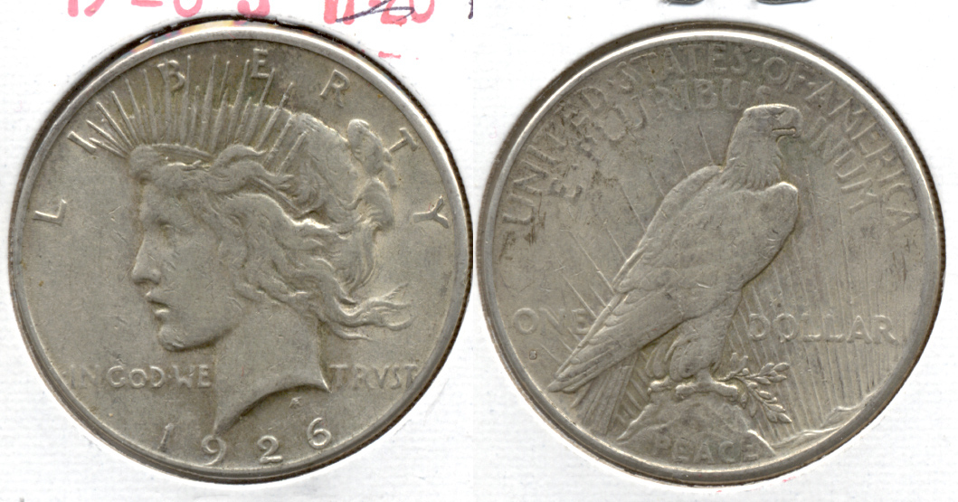 1926-S Peace Silver Dollar Fine-12 w