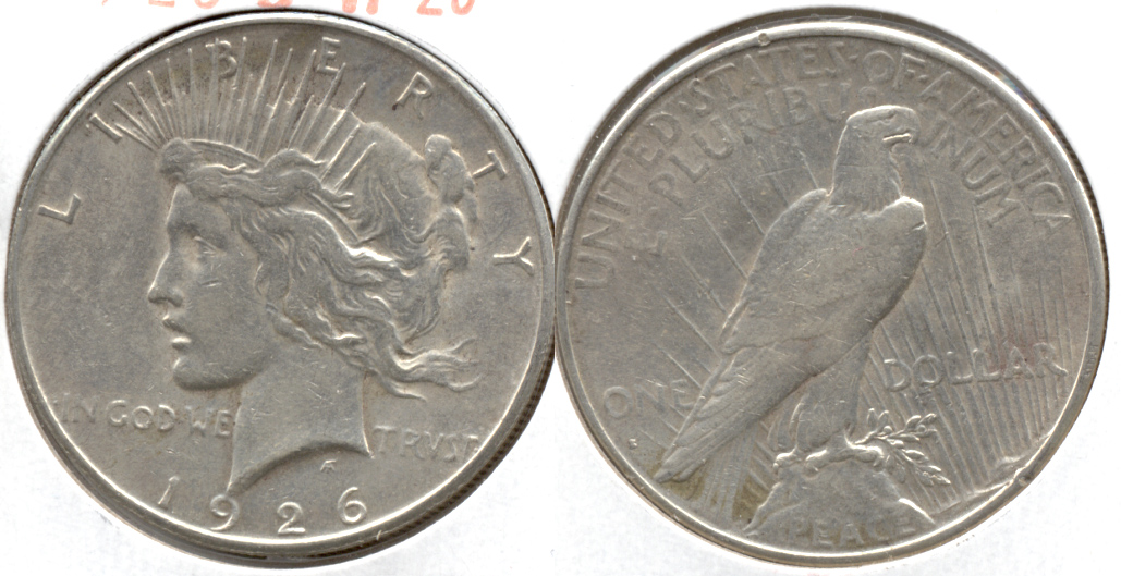 1926-S Peace Silver Dollar VF-20 u