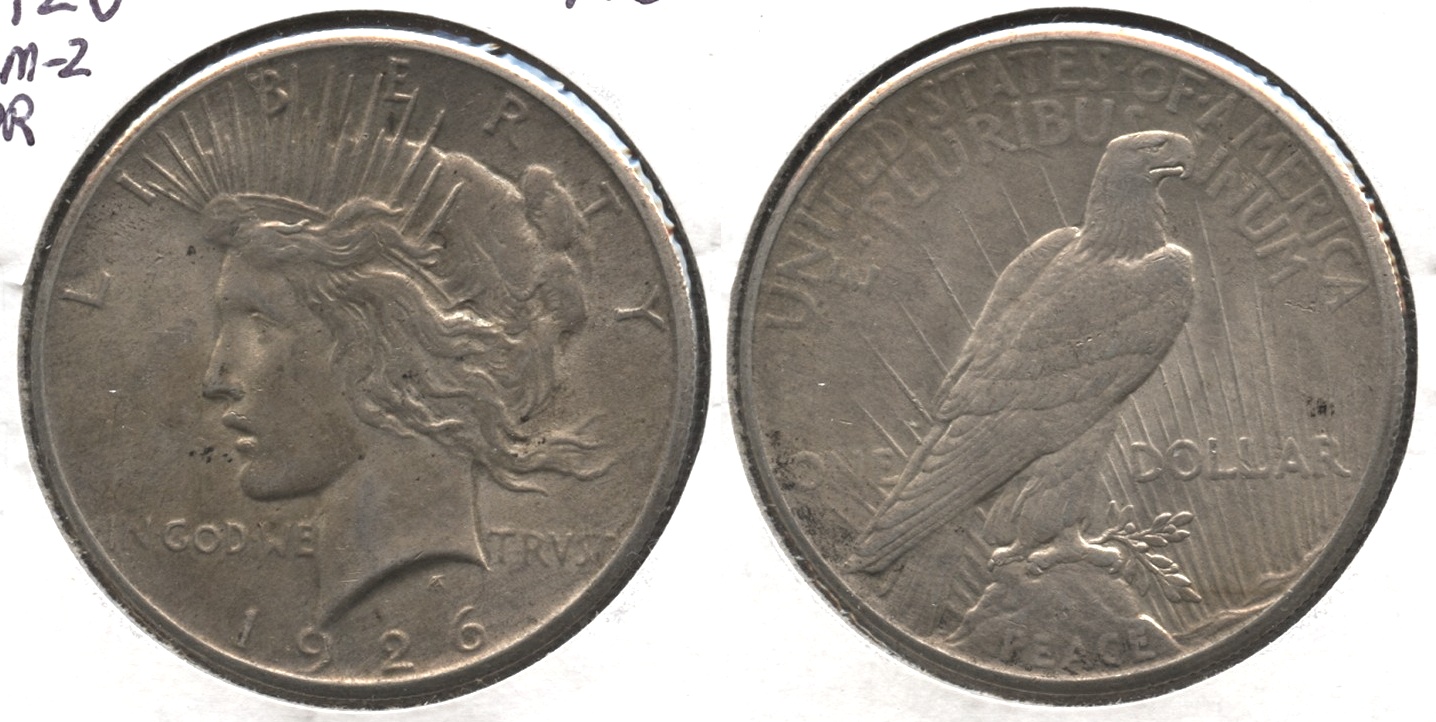 1926 Peace Silver Dollar AU-50 VAM-2 Doubled Die Reverse