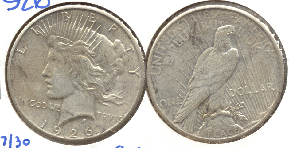 1926 Peace Silver Dollar AU-53