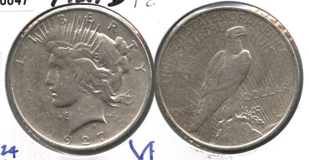 1927-D Peace Silver Dollar Fine-12 #d Cleaned