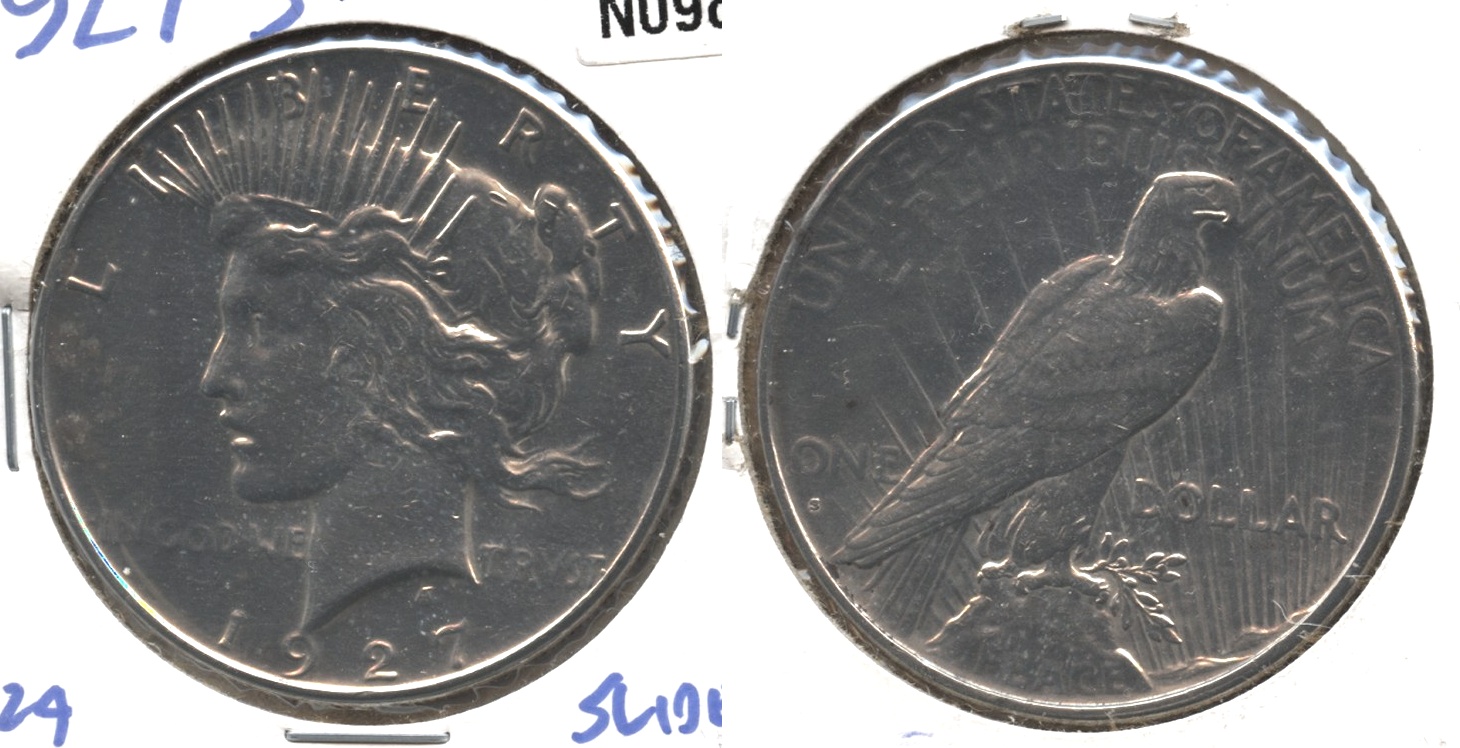 1927-S Peace Silver Dollar AU-50 #a Polished