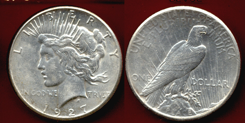 1927 Peace Silver Dollar AU-55