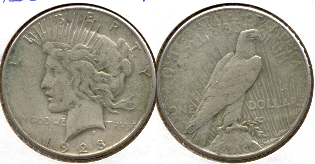 1928-S Peace Silver Dollar F-12 c