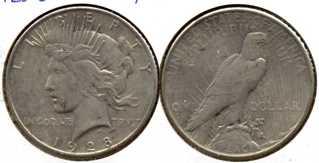 1928-S Peace Silver Dollar F-12 f
