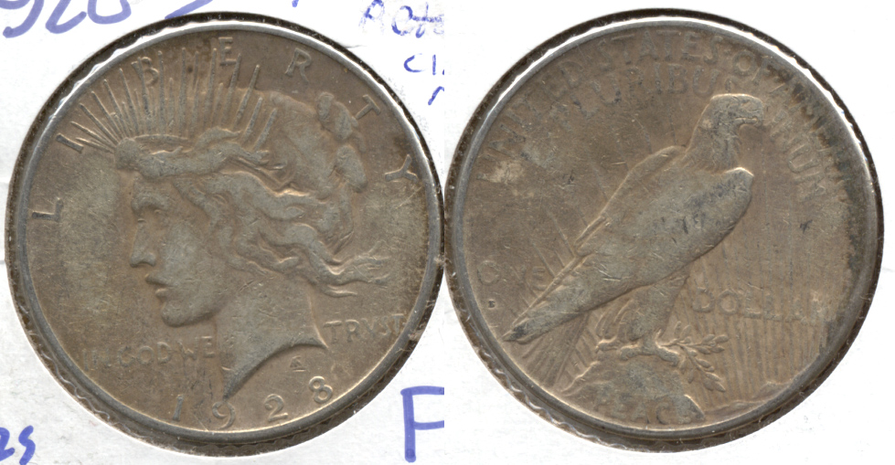 1928-S Peace Silver Dollar F-12 h Cleaned Retoned