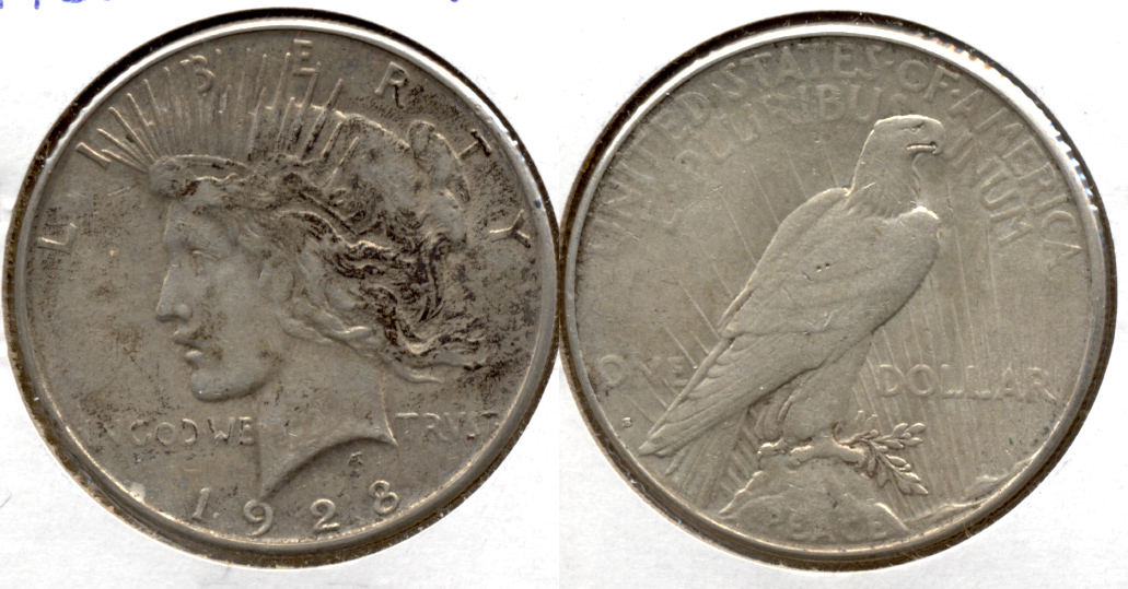1928-S Peace Silver Dollar VF-20 e