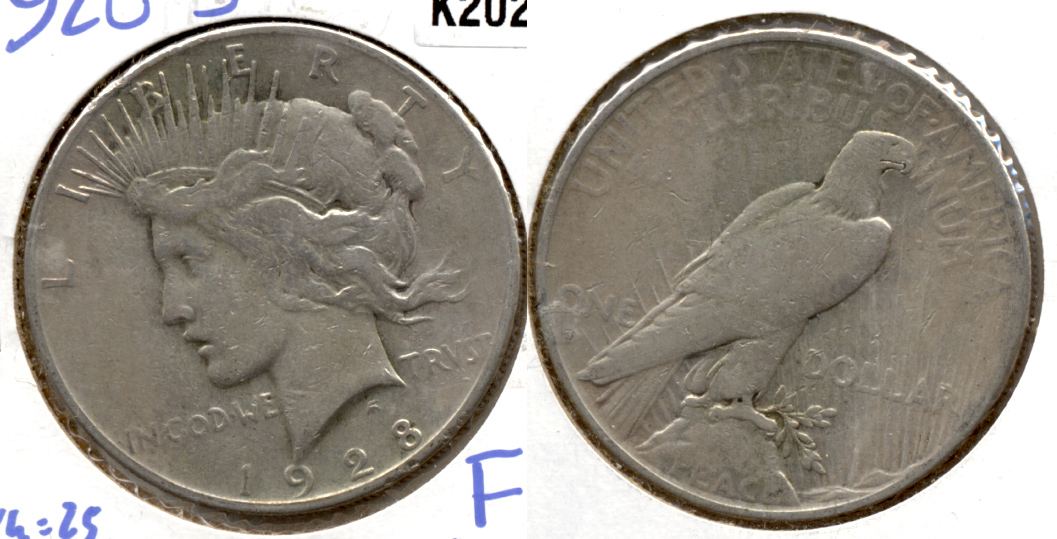 1928-S Peace Silver Dollar VG-8 a