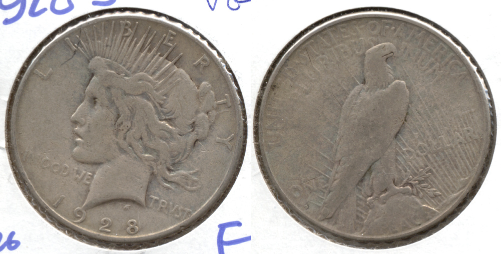 1928-S Peace Silver Dollar VG-8 d