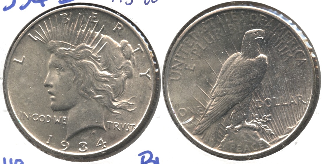 1934-D Peace Silver Dollar MS-60
