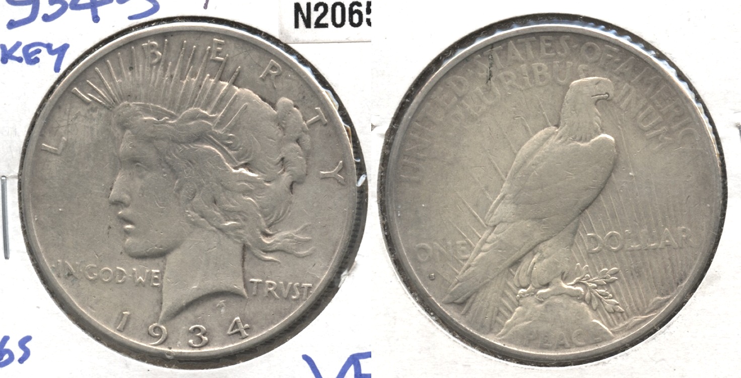 1934-S Peace Silver Dollar Fine-12 #h