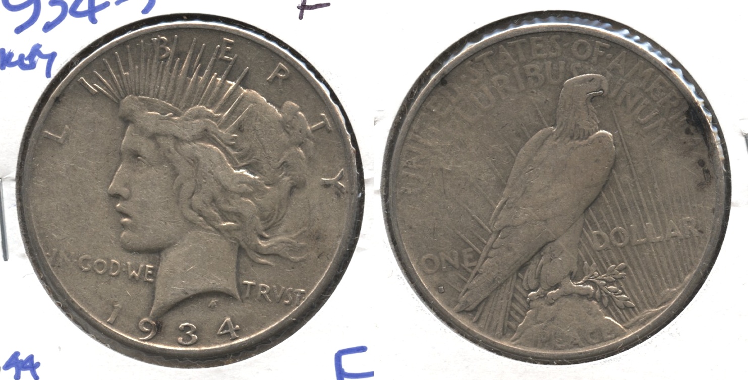 1934-S Peace Silver Dollar Fine-12 #j