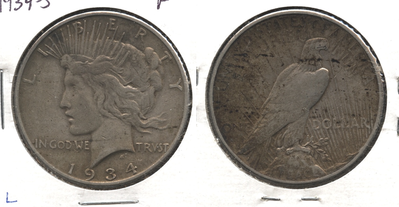 1934-S Peace Silver Dollar Fine-12 #l