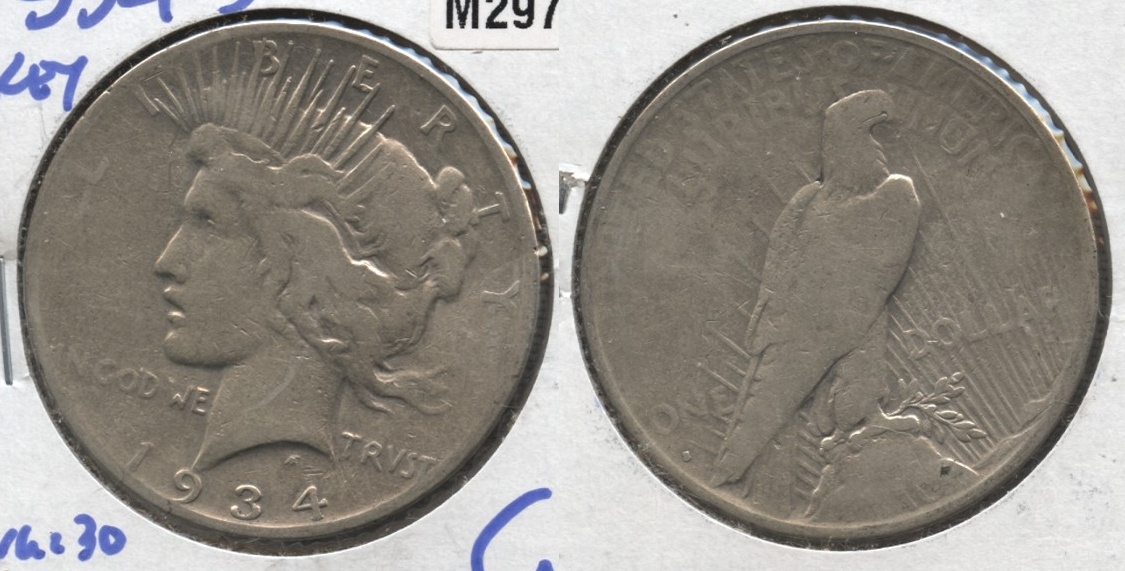 1934-S Peace Silver Dollar Good-4 #e