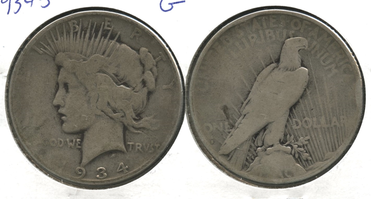 1934-S Peace Silver Dollar Good-4 #i