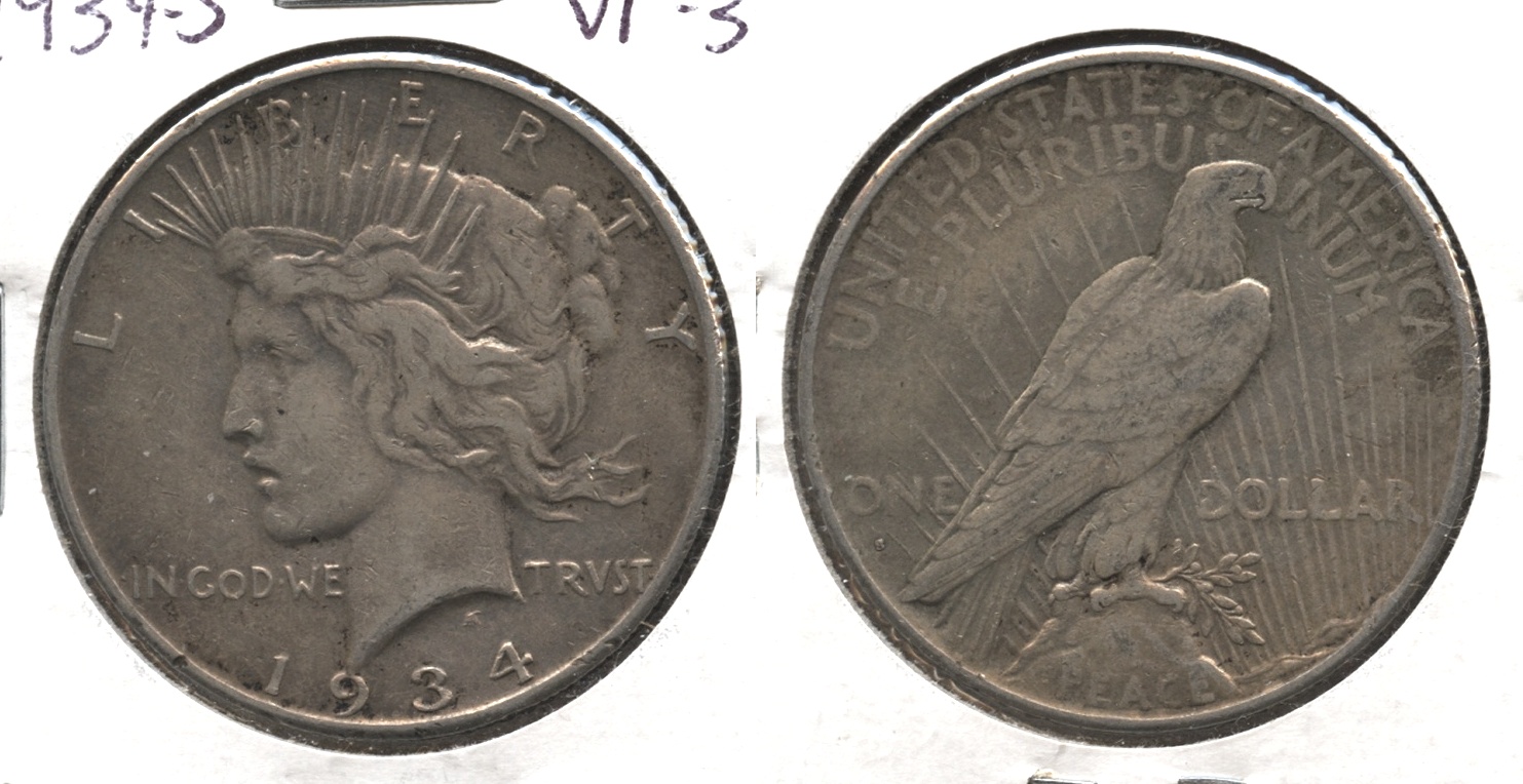 1934-S Peace Silver Dollar VF-30 #b